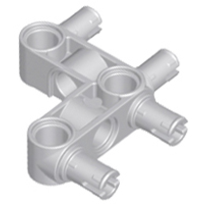 Technic, Pin Koppeling Loodrecht 3x3 gebogen met 4 pinnen Light Bluish Gray